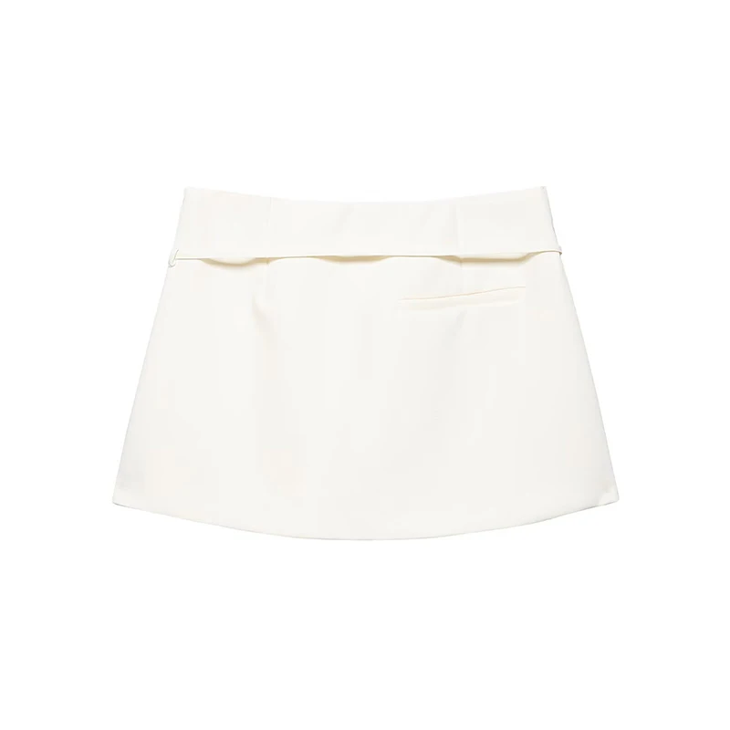 YENKYE Summer 2026 Women Solid Mid-rise With Belt Mini Skirts Faldas Mujer