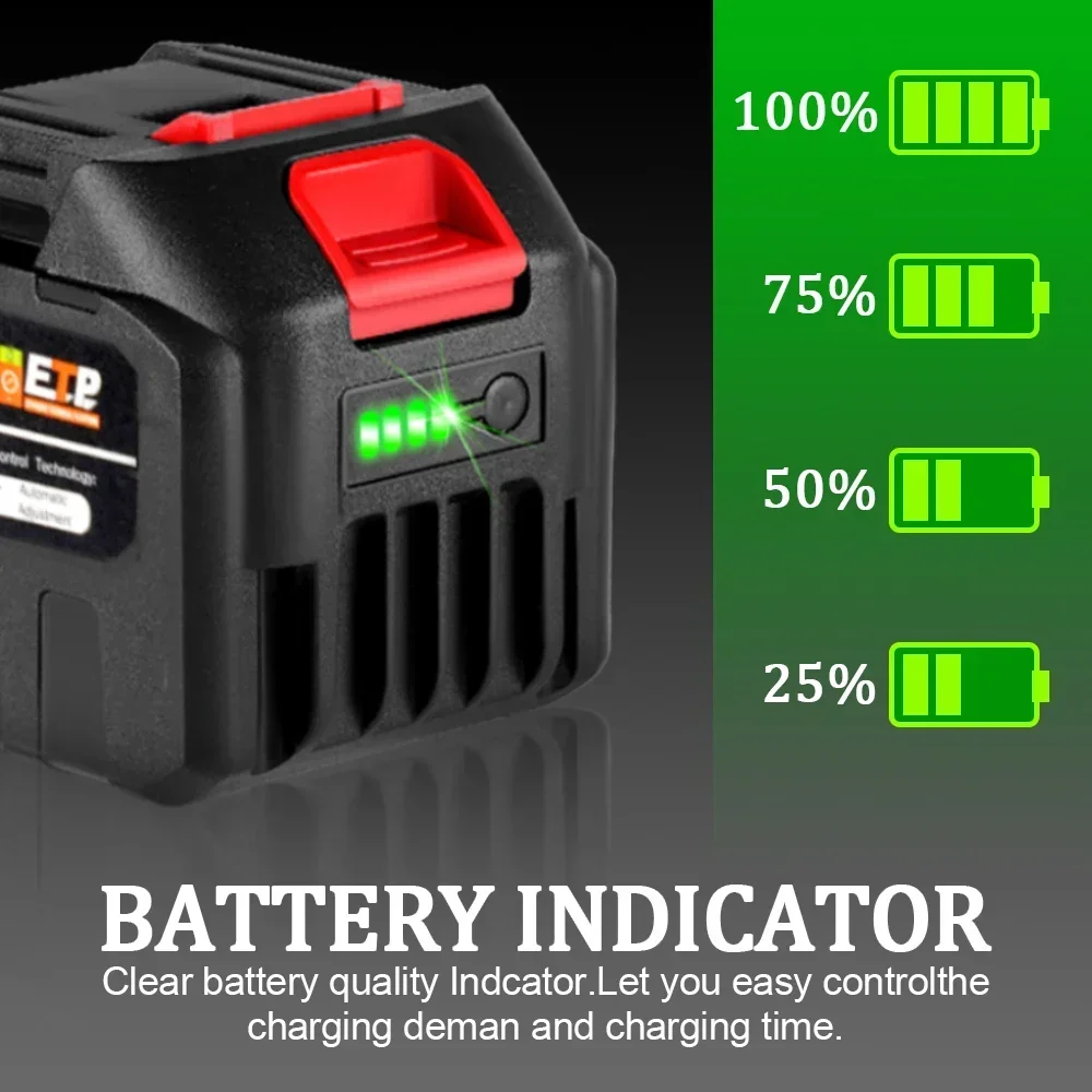 Yofidra 18V 30000mAh Rechargeable Li-lon Battery With Battery Indicator For Makita BL1830 BL1840 BL1850 BL186 Power Tool Battery