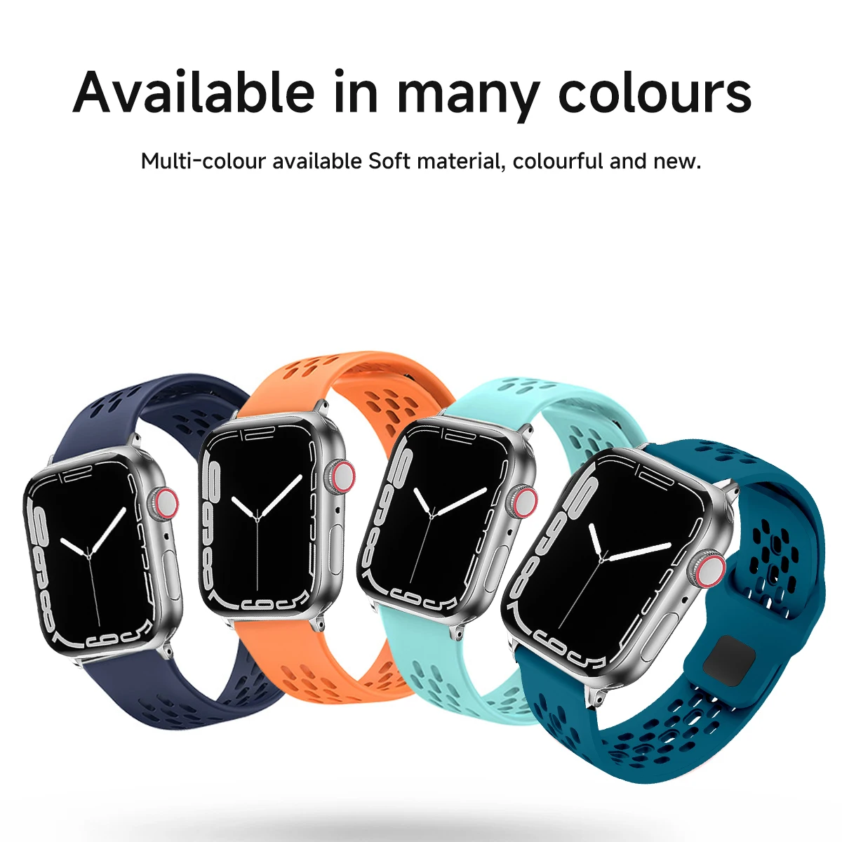 Silicone Strap For Apple watch band 45mm 44mm 49mm 40mm 41mm 38mm Sport Breathable bracelet iwatch Series 9 8 7 6 5 3 SE Ultra 2