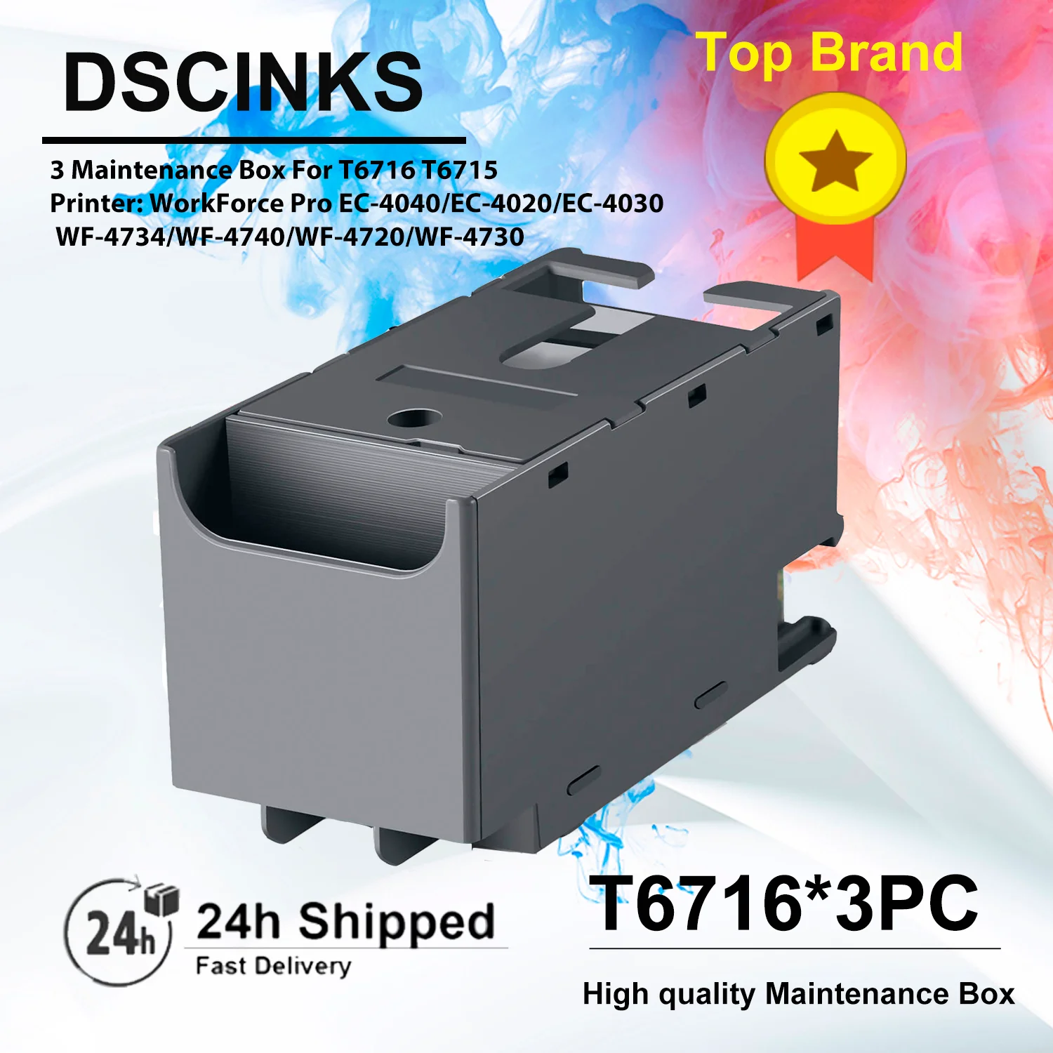 3PC T6716 T6715 Maintenance Tank For WF-3820/4820/4830/4720/4834/4734/4730/4740 ET-8700 EC-4030/4020 WF-M5799/C5710/M5299/C5290