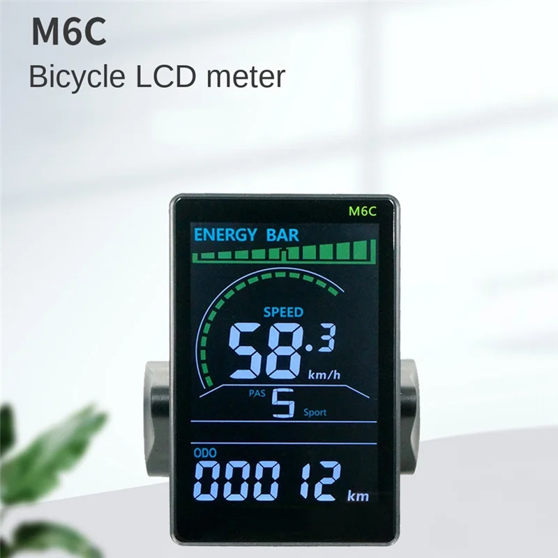 M6C Electric Bike LCD Display Meter 24V-60V E Scooter LCD Panel Color Screen with USB for Mountain Electric Bike(5PIN) HYP