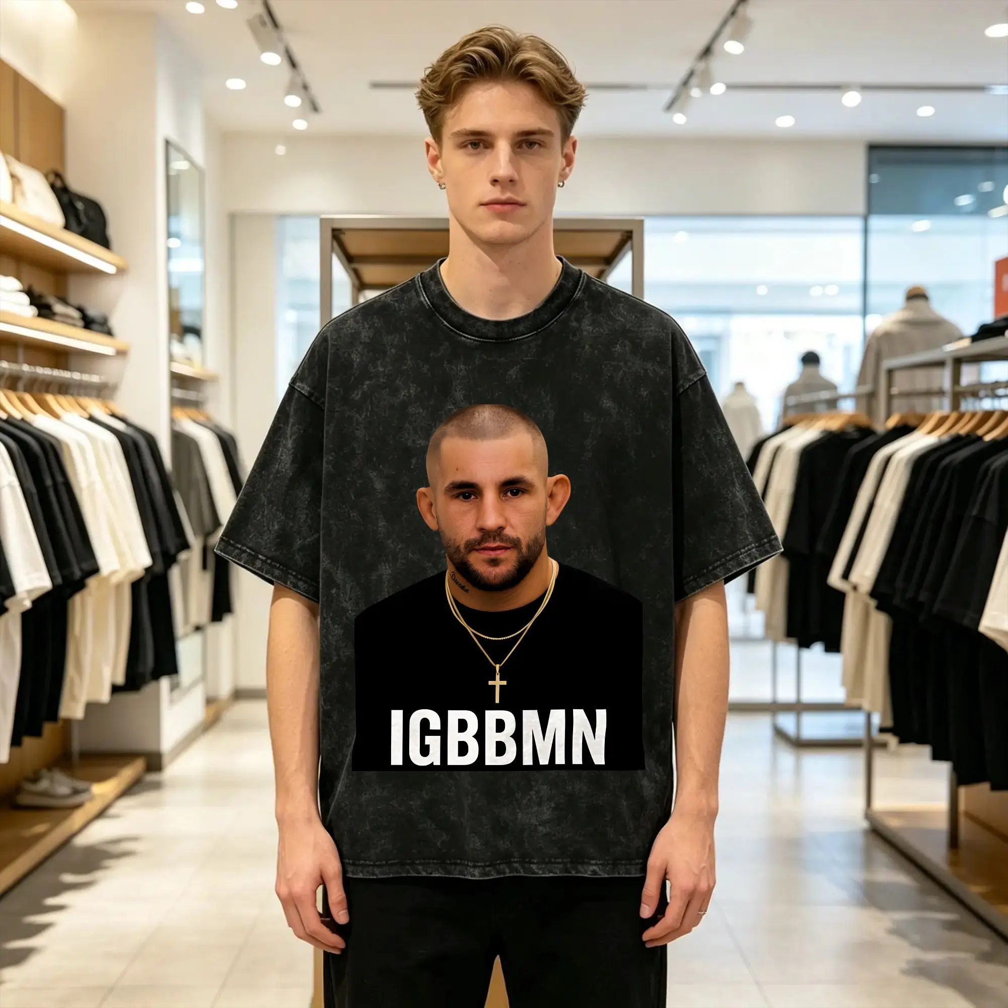 Mens T Shirt Dustin Poirier Washed T Shirts Harajuku The Diamond Its Gonna Be Bad Summer Tees Awesome Cotton Clothes New Arrival
