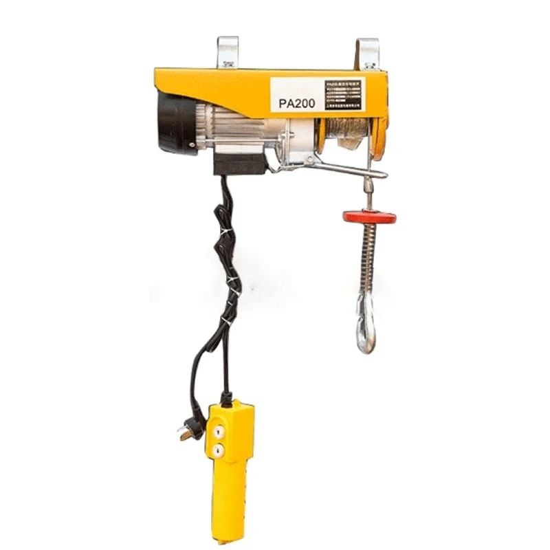 Electric Hoist 220V Crane Household Small Lift Hoist Portable Remote Control Hoist Crane with Wire