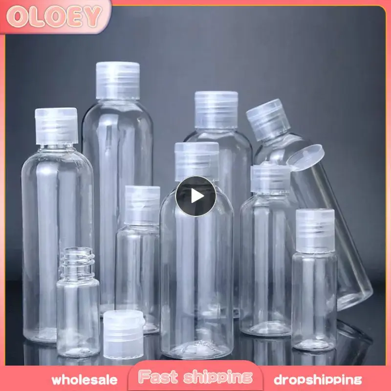 5ml-250ml Transparent Refillable Bottles Travel Flip Top Cap Empty Bottle Cosmetics Lotion Shampoo Container Conditioner Bottles