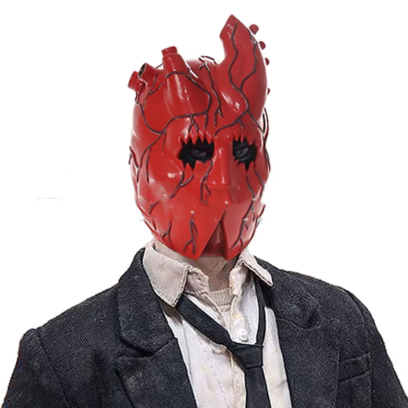 Horror Anime Dorohedoro Heart Mask Cosplay Japanese Anime Scary Bloody Latex Helmet Halloween Party Dress Up Costume Props