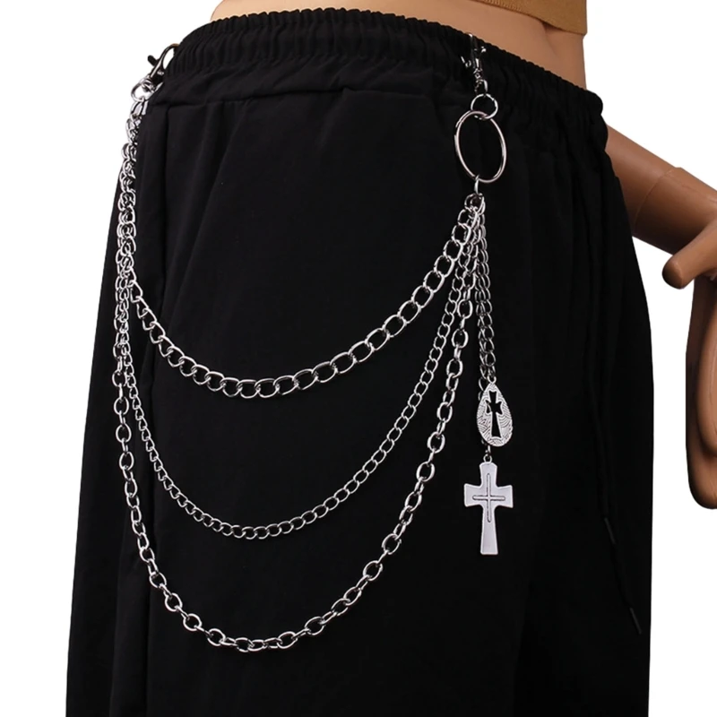 Pants Chain Belt Metal for Unisex Eboy Jeans Punk Aesthetic Chain