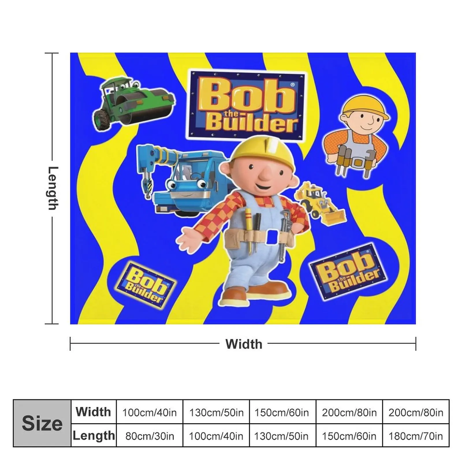 Bob The Builder Abstract Throw Blanket Bed linens bed plaid Blankets