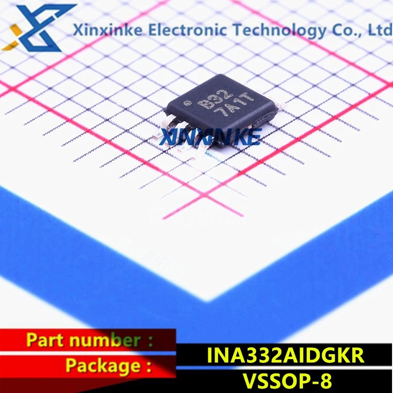 

INA332AIDGKR VSSOP-8 Mark:B32 Instrumentation Amplifiers Lo-Pwr Single Sply CMOS Low Cost Brand New Original