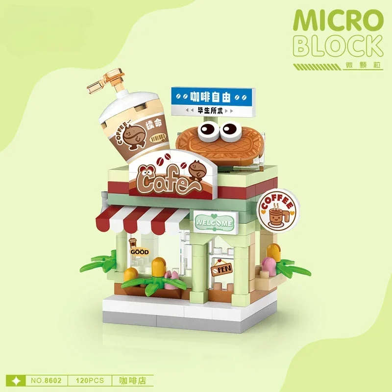 

Mini City Street View Micro Building Blocks - DIY Pet Shop, Cafe & Candy Store Puzzle, Kids Gift, Home Decor Toy Set