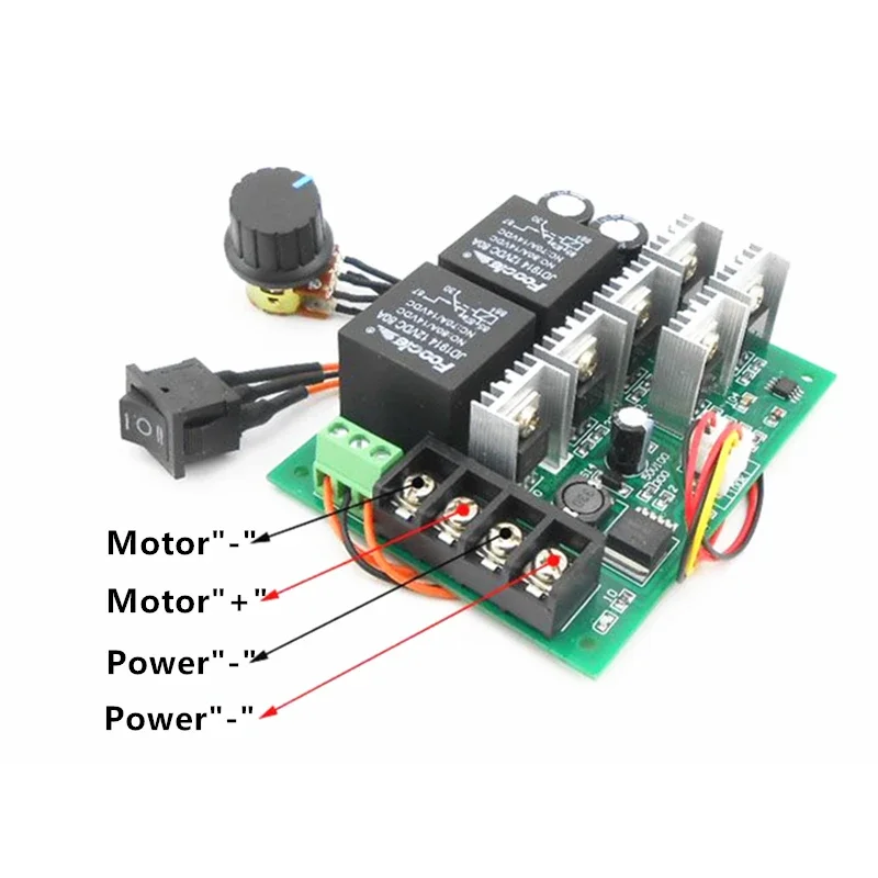 Motor Speed Regulator Controller DC 10V-50V 12/24/36/48V 60A With Forward/Reversible Switch PWM Speed Control Regulator