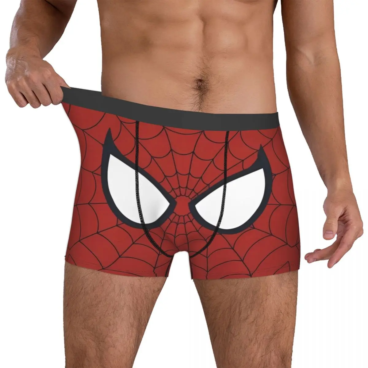 Custom Spider-Man Comic Web Cool Boxers, Roupa interior humorística, Anime dos desenhos animados, Boxer Shorts confortáveis, Presente de mordaça para homem, Cuecas