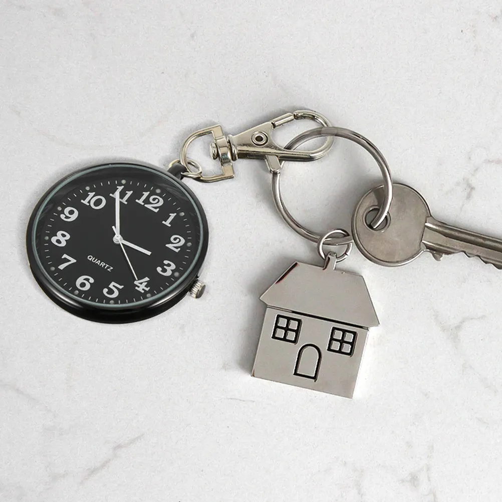 

2 шт. большие наручные часы с большим циферблатом, кварцевые, с цифровым дисплеем, на брелоке, для студентов и пожилых людей, портативные, с клипсой, стильные