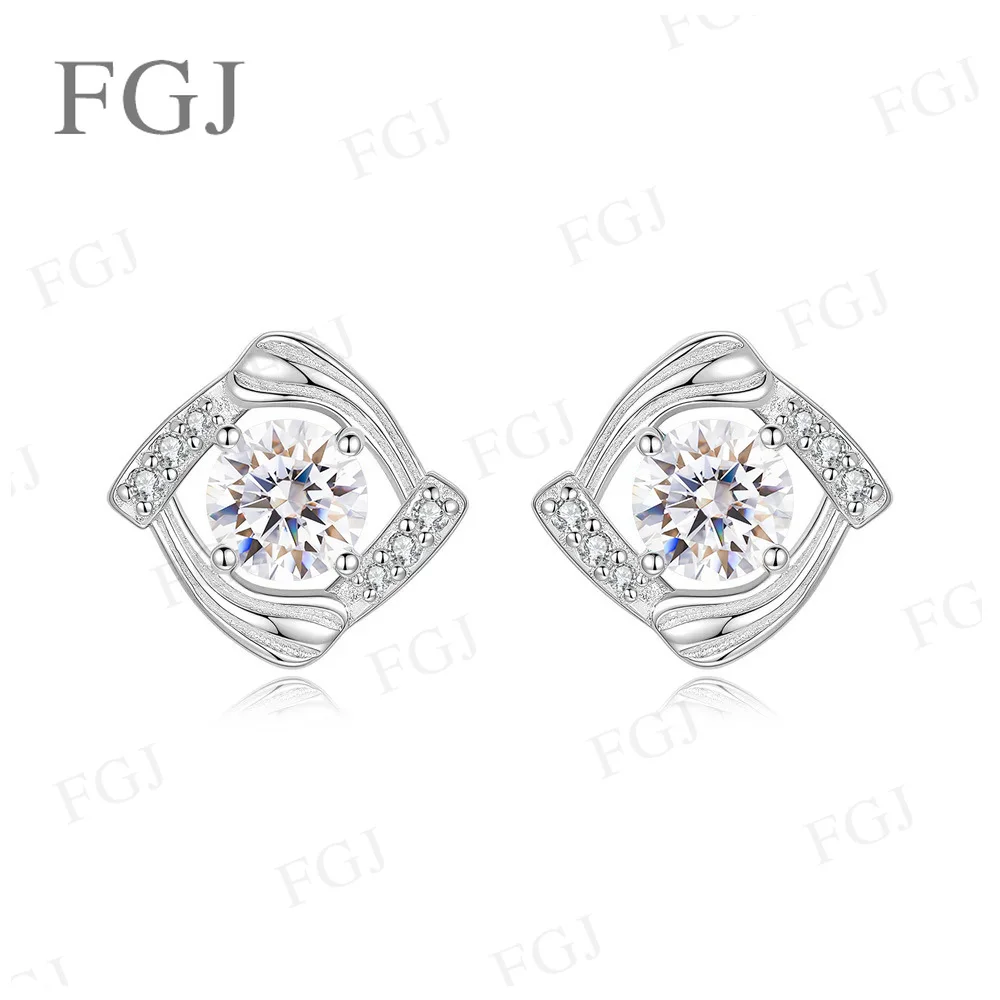1ct Moissanit-Ohrringe, D-Farbe, VVS1, S925-Sterlingsilber, Ohrstecker für Damen, Geburtstagsfeier, hochwertiger edler Schmuck, Geschenk – Detail 12