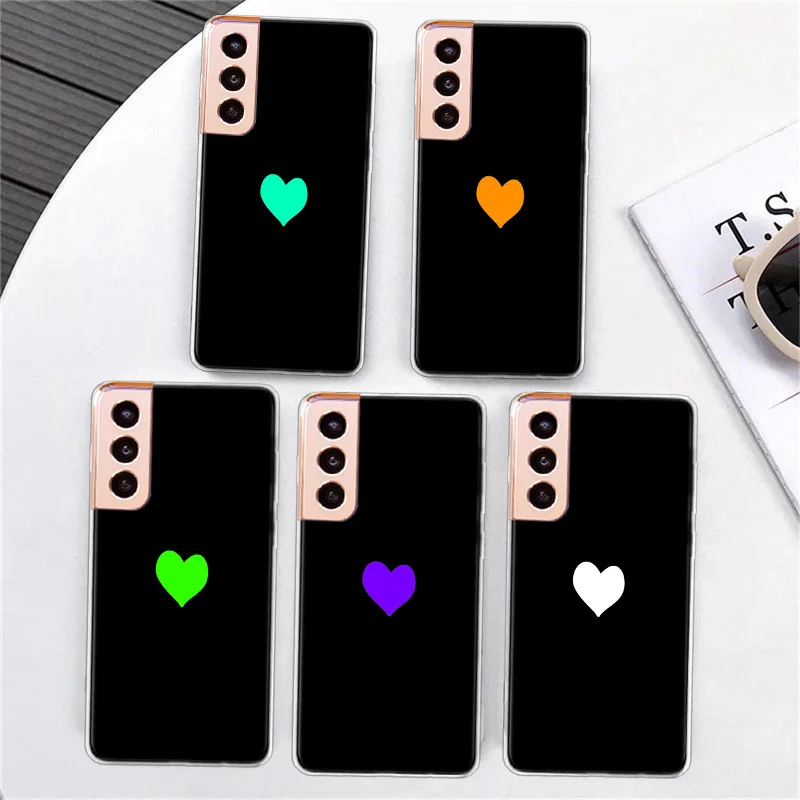 Colorful Red Heart Love Phone Case For Samsung S21 S23 FE S20 Plus Galaxy S24 S22 Ultra Capa S10 S10E S9 S8 S7 Edge Cover TPU Fu