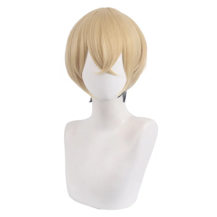 Tokyo Swastika Revenants Matsuno Chitose Rebirth Way Yellow Gradient Black Face Tuck Cosplay Wig