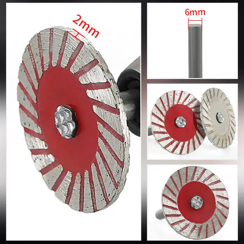 Pousbo® Stone carving 40mm blades Mini Diamond Saw Blades Disk Cutting Turbo Disc with Thread