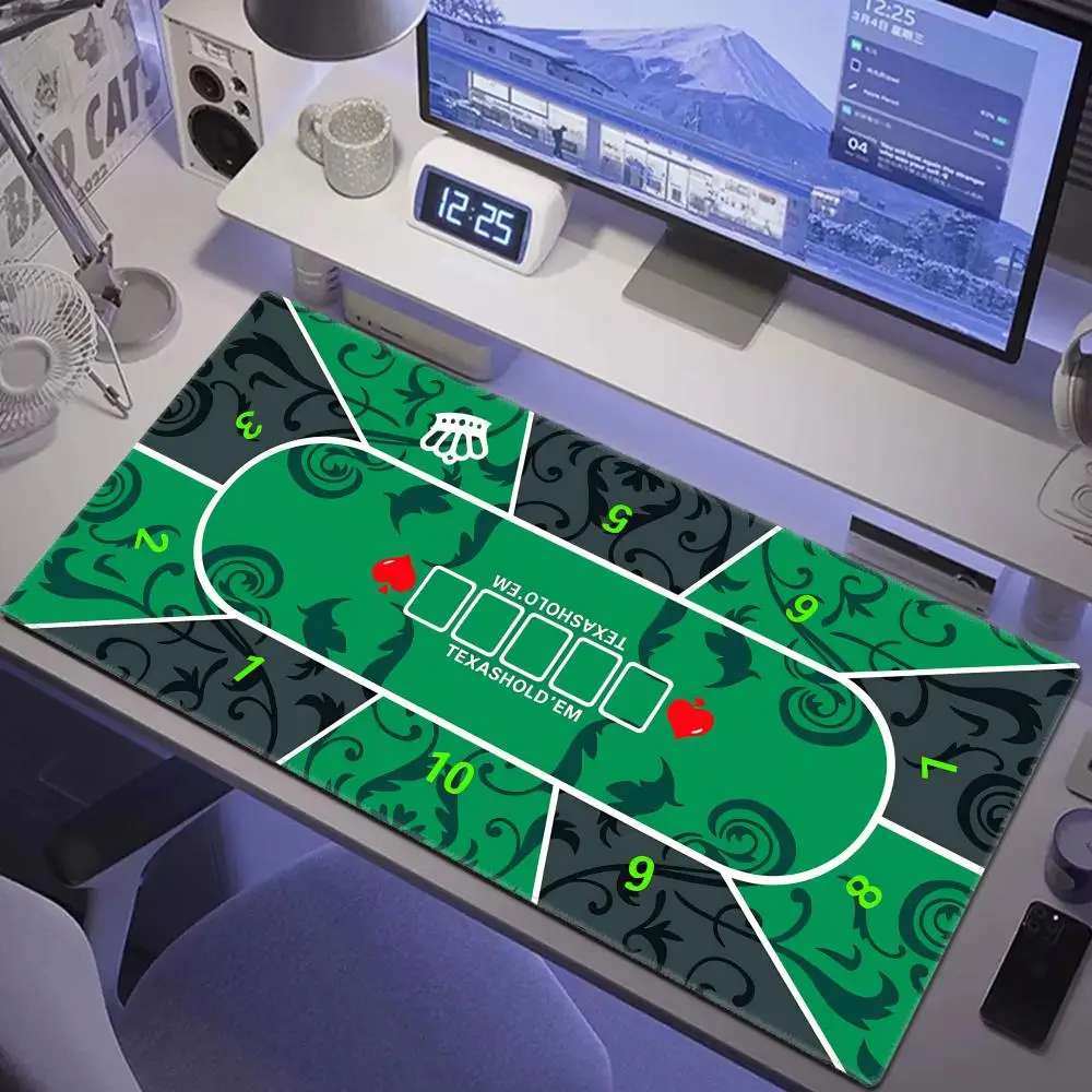 

HYBXAXC VPoker Layout Mat Texas Holdem Available Table Mat Craps And Roulette Table Felt Green Fabric Mat Gaming TableMat