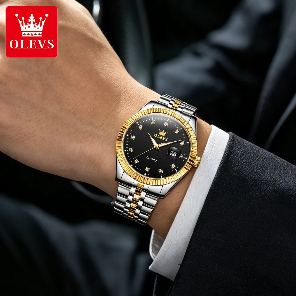 OLEVS Original Watches men Luxury Quartz Watch High Quality Watch For Men Classic Business Watches Date Waterproof Gold 5526