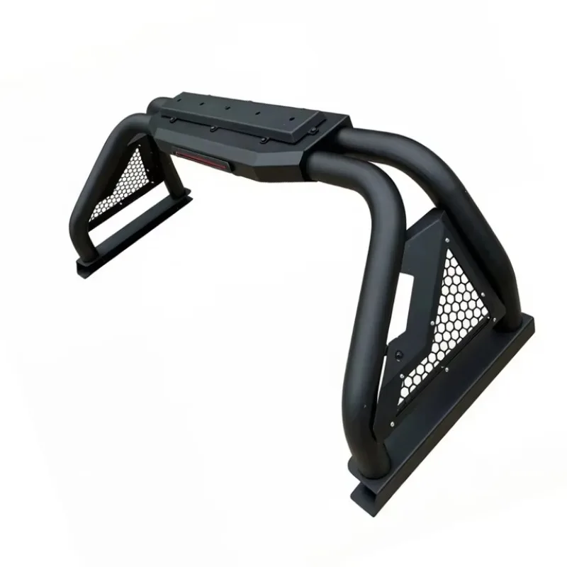 Pickup Truck Bed Roll Bar with Brake Light Clip on Stainless Steel Round Tube Heavy Duty 4x4 Offroad Sport Bar