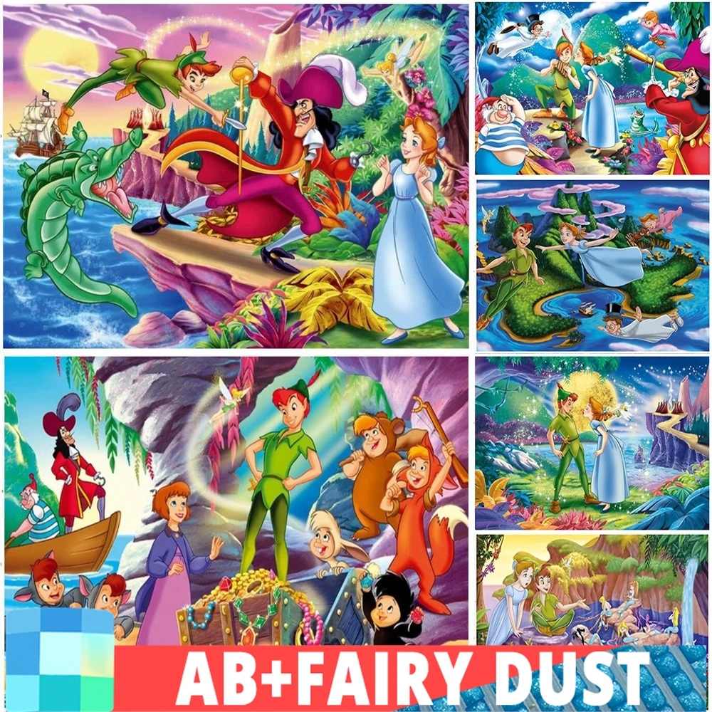 Fairy Dust AB Disney Peter Pan 5d diy diamond painting mosaic cartoon fairy embroidery cross stitch handmade kids room decor