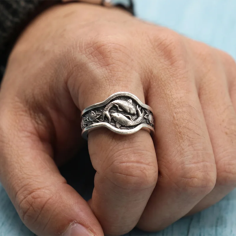 Buy 3 Get 1 Free stainless steel Yin Yang Koi pair Cing cradles twin carps swimming upstream within the flowing form the Taiji
