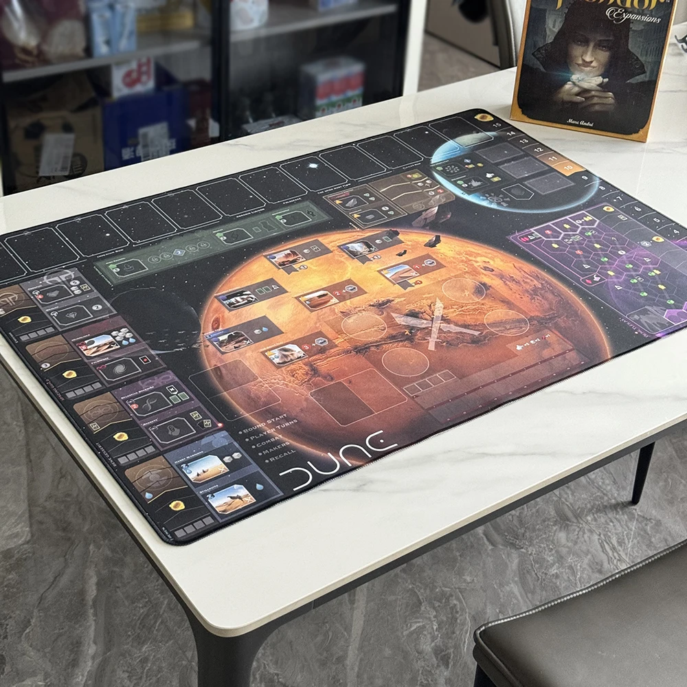 Dune探索-ix不滅マット、ボードゲームプレイマット、ゴム素材、特大、巨大、90cm x 60cm
