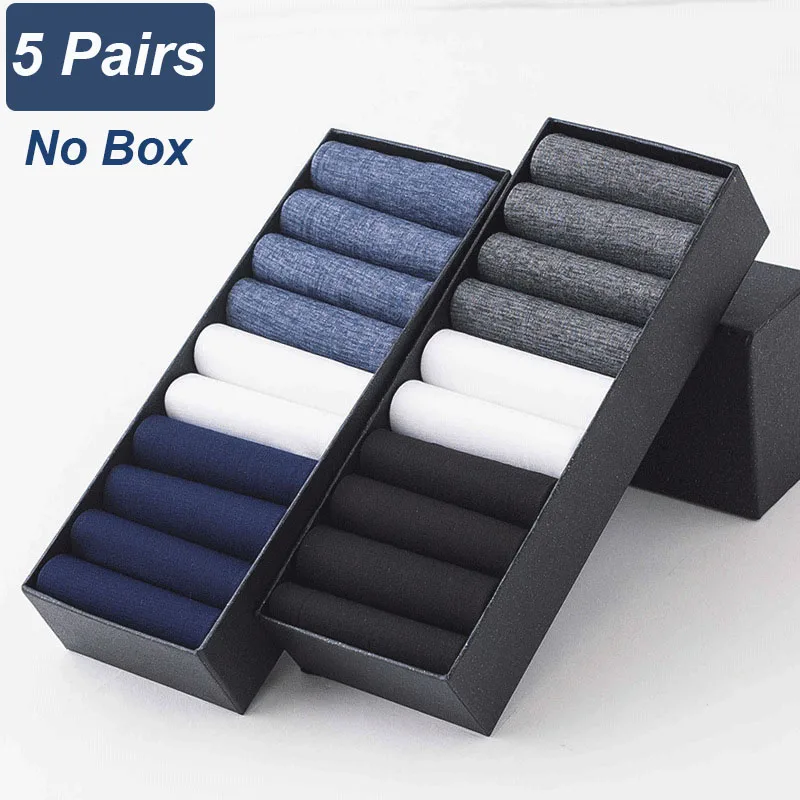 

5 Pairs Summer Men's Glass Hosiery Business Light And Thin Pure Color Breathable Sweat-absorbing Comfortable Medium Tube Socks