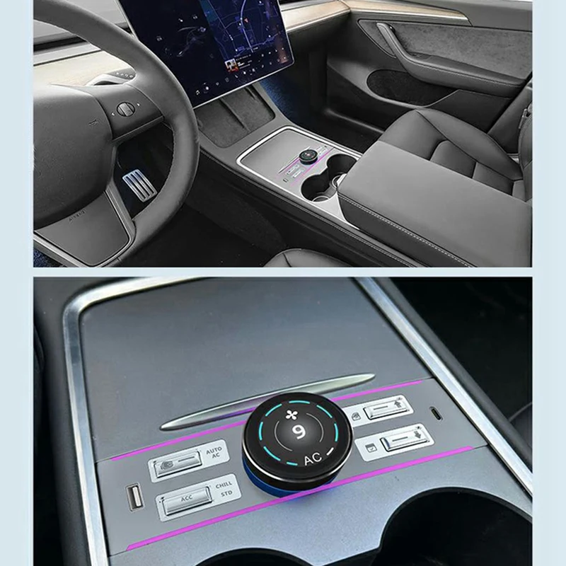 Car LCD Knob Docking Station For Tesla Model 3&Y Car With Buttons Functions Replacement Parts