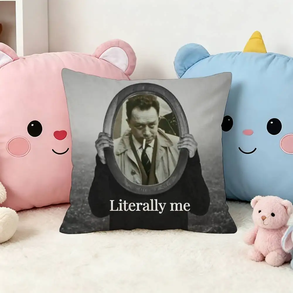 Thinker A-Albert C-Camus Double-Sided Printed Cushion Cover Bedroom Bedside Sofa Pillow Case