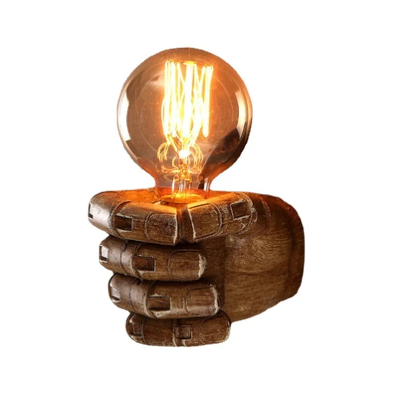 

ABKY-Nordic Retro Resin Wall Lamp Fist Sconces Wall Fixture Home Decor Light Restaurant Bar Decoration