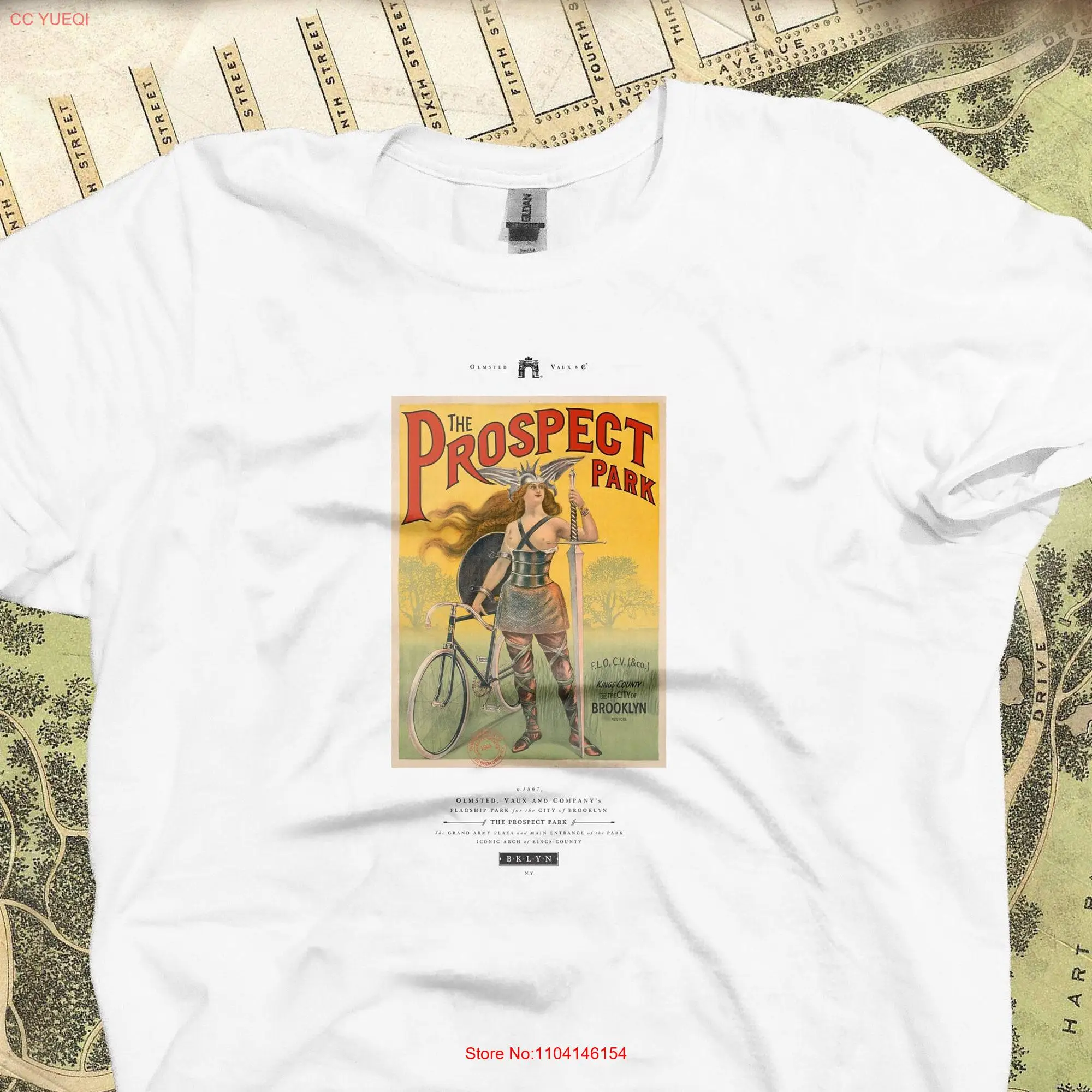 prospect park T shirt nyc biking theme gift New York city parks outdoor Brooklyn lovers nature tee Olmsted Vaux