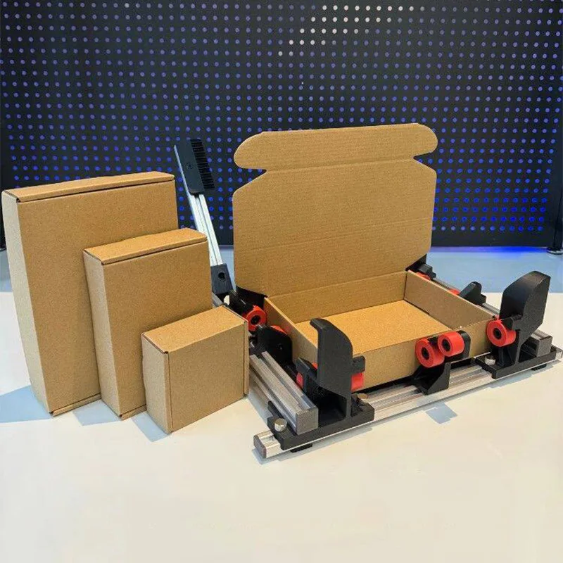 35x25CM/35x35CM Easy-Fold Box Clamp—Folding Aid with Rollers, Designed for Paper Boxes, Adjustable Size 45x45CM