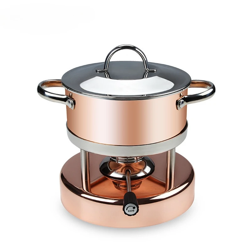 Copper hot pot 304 catering family small hot pot pot 16cm set
