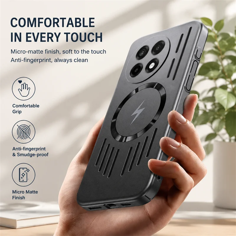 Premium Magnetic Case for OnePlus Ace 5 Ace5 Pro Ultra 5Pro 5G Slim Heat Dissipation Hard Phone Covers Anti-Scratch Non-Slip Bag
