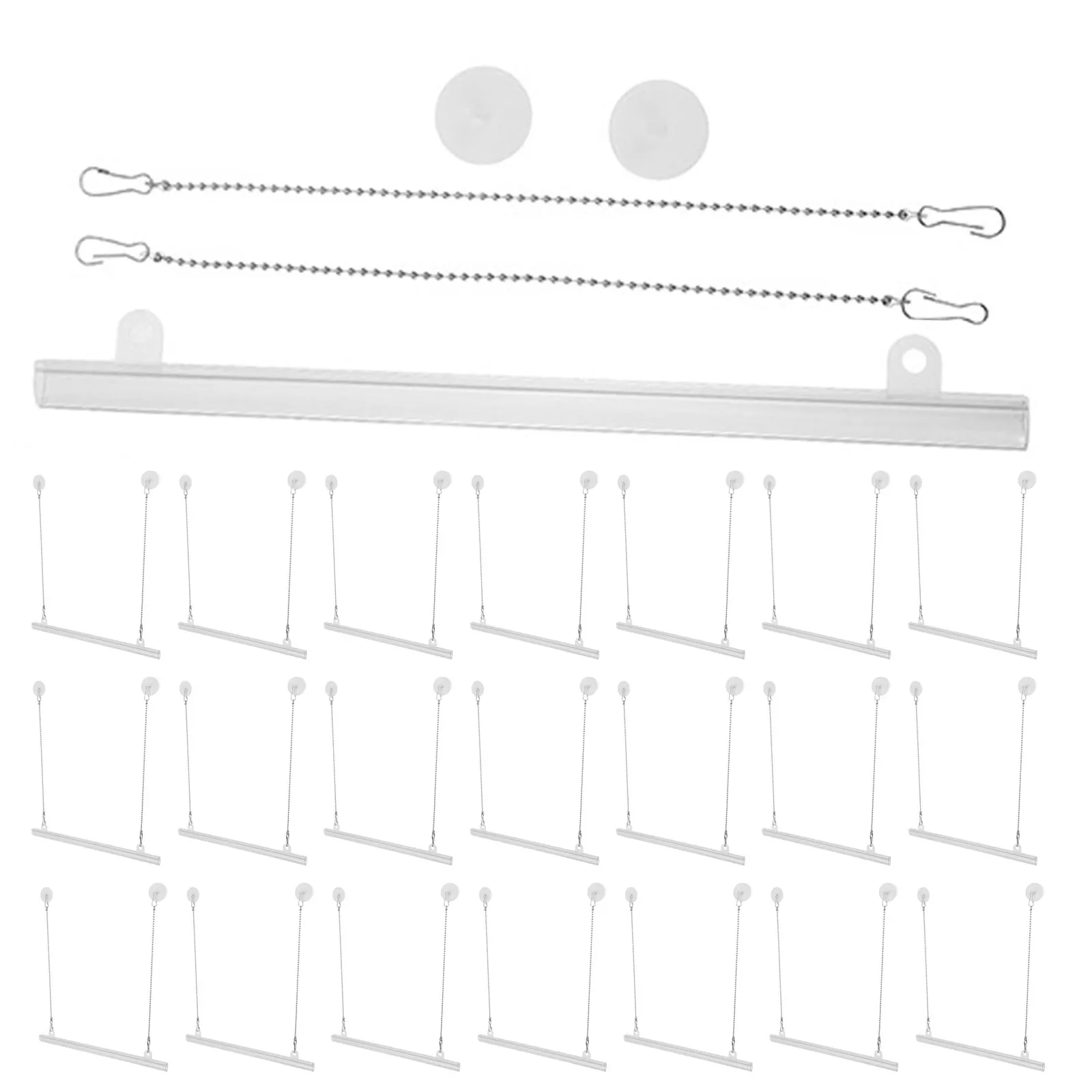 24Sets Advertising Banner Hanging Rails Plastic Poster Hanger Frames Clear Plastic Dowels for Supermarket Retail Visual