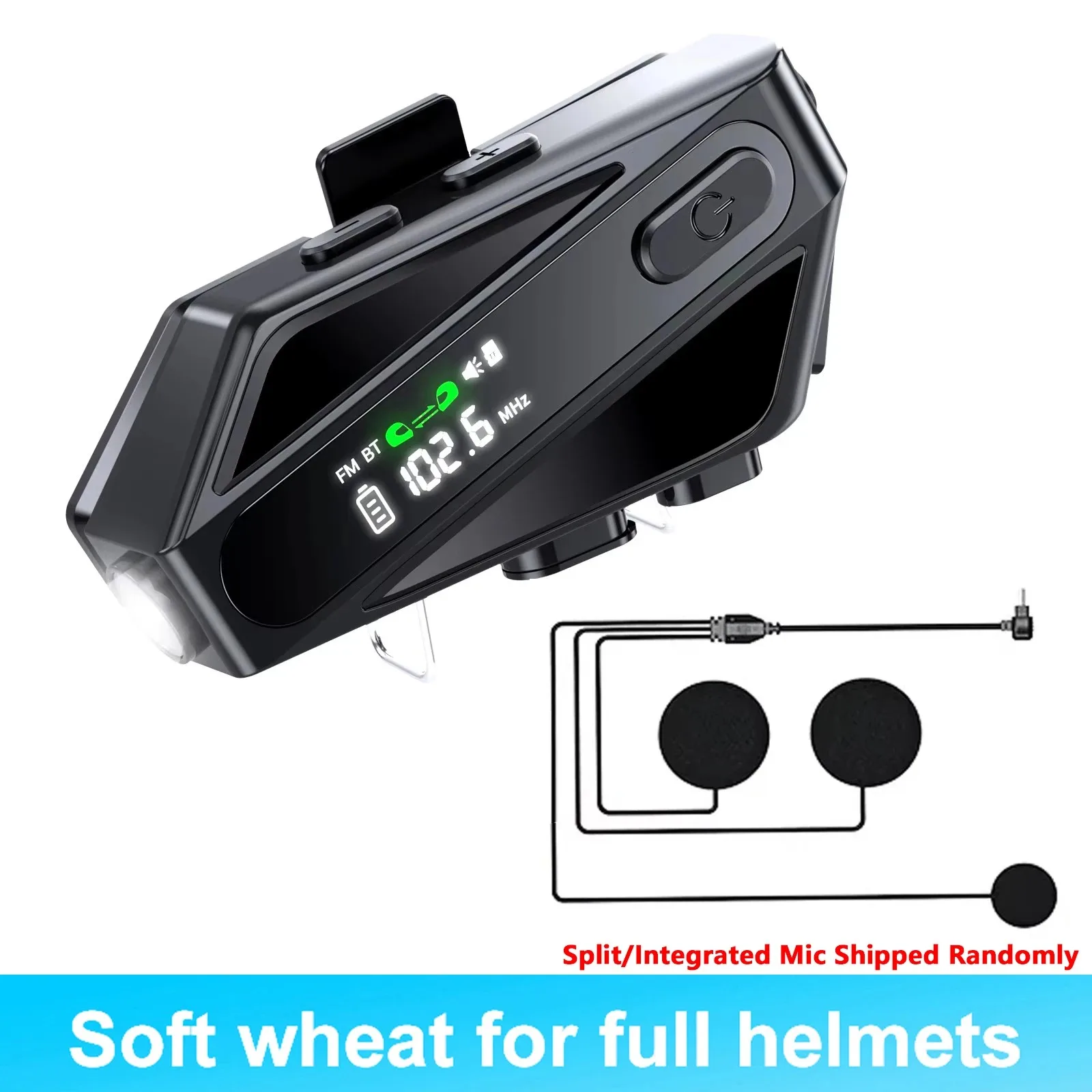 

1/2PC C6 Motorcycle Helmet Bluetooth Intercom Headset AI Distance Led Lighting FM Voice CVC Noise Reduction IPX6 Waterproof