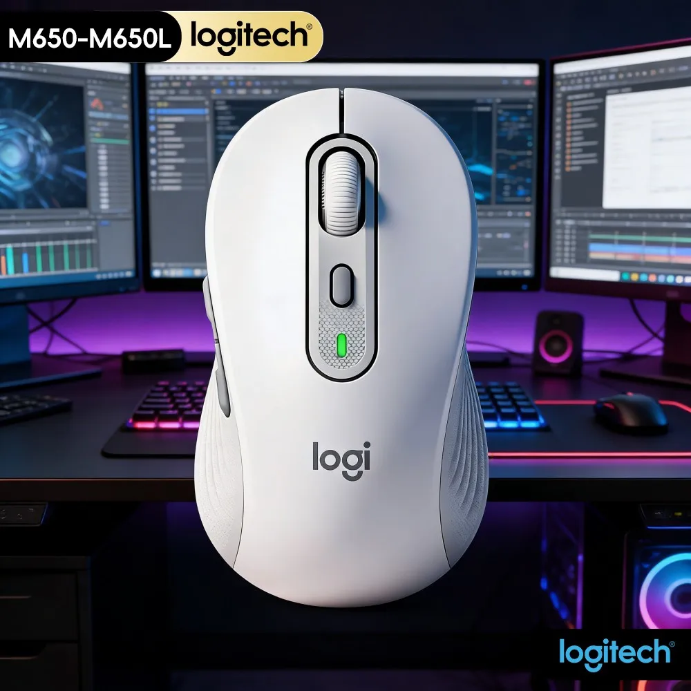Logitech M650/M650L Wireless Mouse Precise Cursor Capture Sensor Anti Skid Rubber Edge Tunable DPI Setting For Home PC
