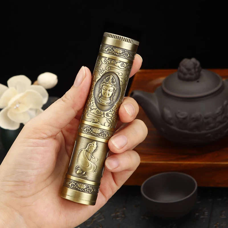 Retro Dragon Metal Cigarette Case Holds 5 Cigarettes Relief Craft Buddha Smoking Box Waterproof Tobacco Accessories for Men