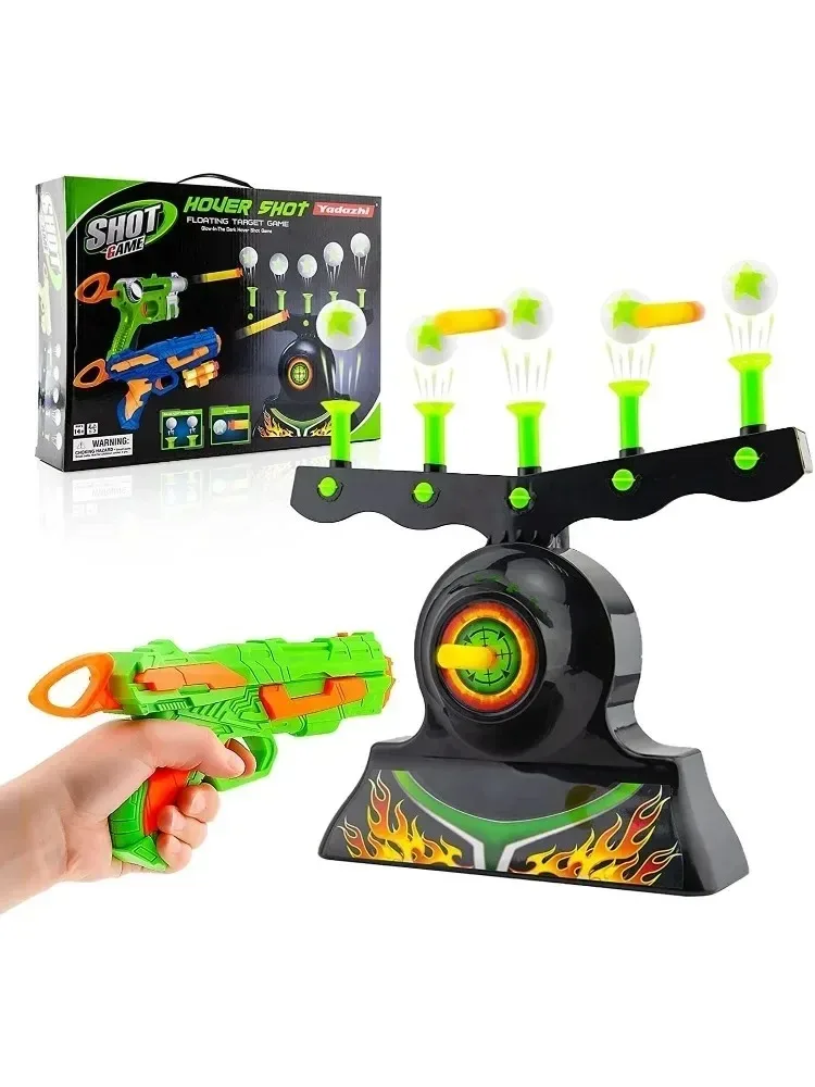 Gun Shooting Game Luminous Floating Ball Shooting Practice Toy 1 Blaster Toy Gun 10 Soft Foam Balls 3 Darts Gift