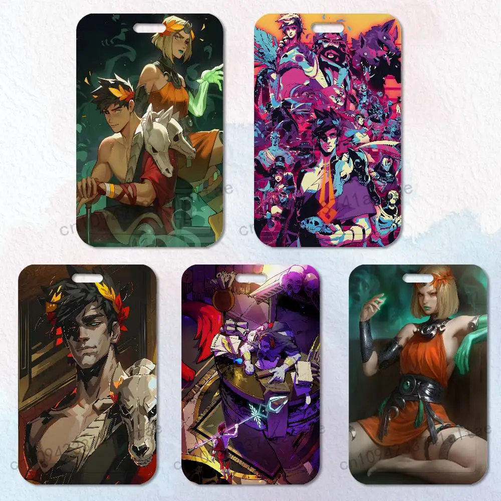 

H-Hades ii Game Badge Holder Pass Bus Work Card Cover Chest Pocket Students Gift ID Card Holder