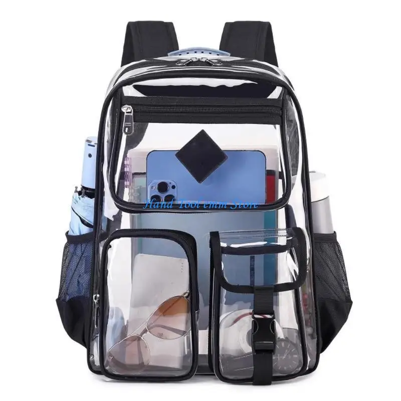 H37F Clear Visual Backpacks Waterproof Casual Daypacks Travel Bag School Backpacks