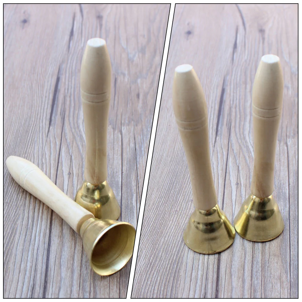 4 Pcs Strike The Brass Bell Hand Musical Instrument Kid Plaything Childrens Toys Funny Children’s for Kids Ring