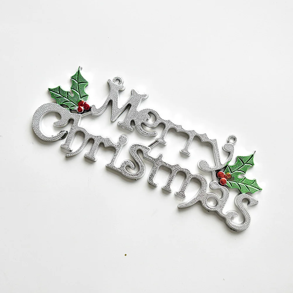 Feliz carta cabide de porta plástico sinal de natal pendurado pingente festivo estilo retro decoração segura pele amigável para o natal