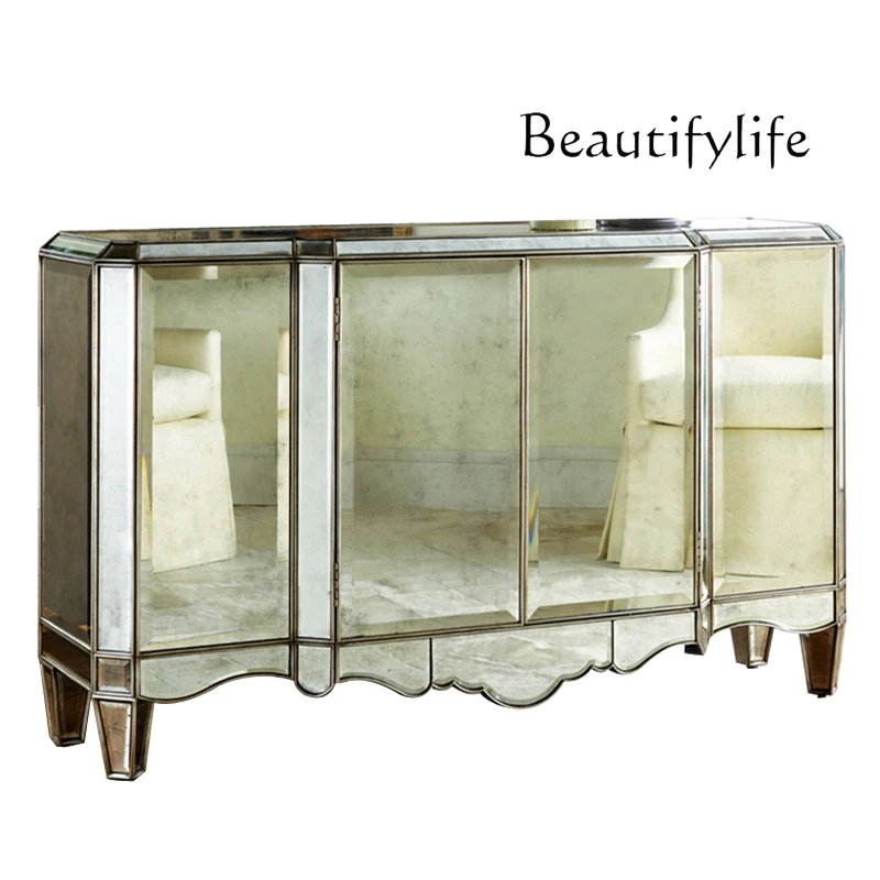 

Mirror decorative cabinet foyer porch cabinet storage side cabinet neoclassical postmodern style
