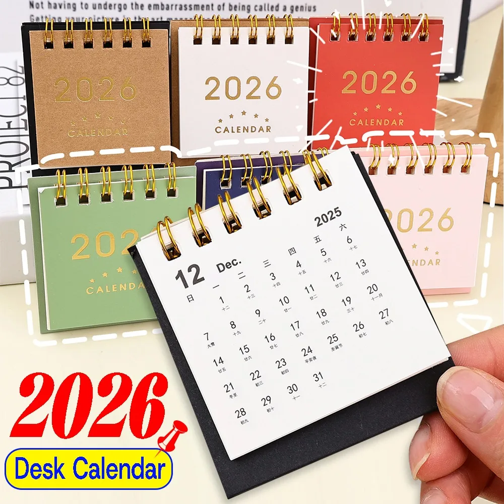 

2026 New Mini Simple Desk Calendar Delicate Standing Desktop Calendar Daily Month Table Decoration Desk Calendar for Home Office