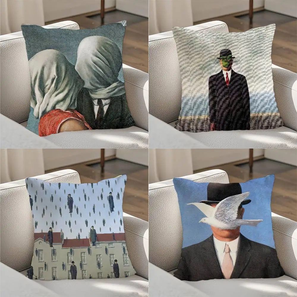 

R-Rene Magritte Art Pillow Case Luxury Double-sided For Car Pillows 45x45 Cushions Cover Home and Decoration Sofa Pillow case