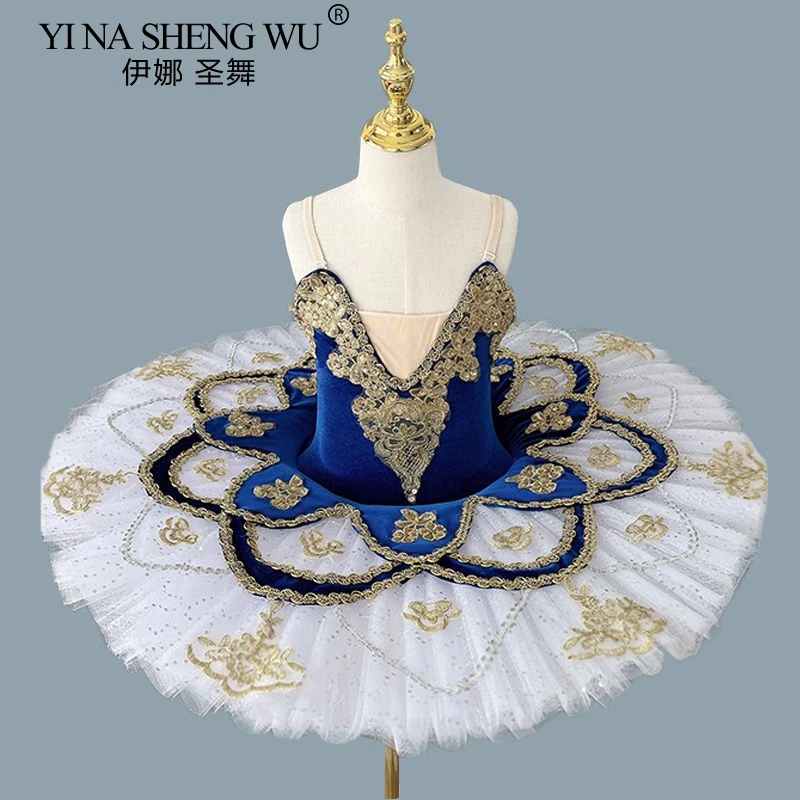 New Ballet Tutu Skirt Girls Women Velvet Professional Pancake Dance Costumes Dress Skirt Ballerina Performance Practice Outfit