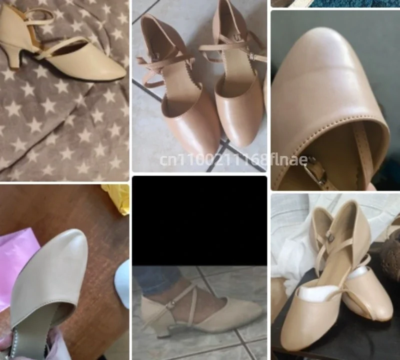 Damen-Lateintanzschuhe für Erwachsene, weiche Sohle, mittelhohe Absätze, Performance- und Übungsschuhe für den Innen- und Außenbereich, Ganzjahres-Tanzschuhe – Detail 4