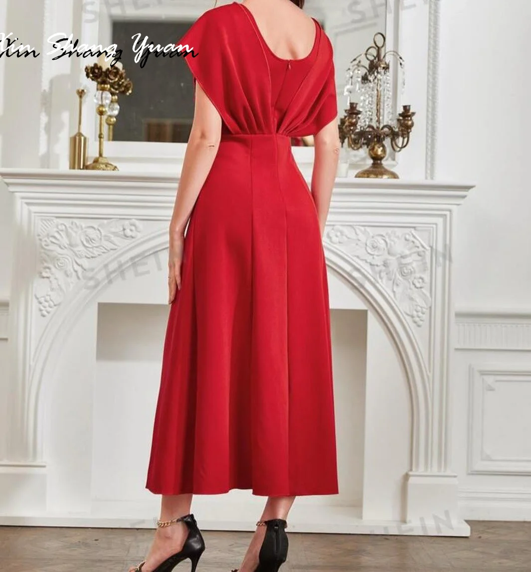 Вечернее платье по индивидуальному заказу. Изысканный трикотаж с открытыми плечами. Платья для выпускного вечера без рукавов. Элегантные вечерние платья трапециевидной формы длиной до чая.