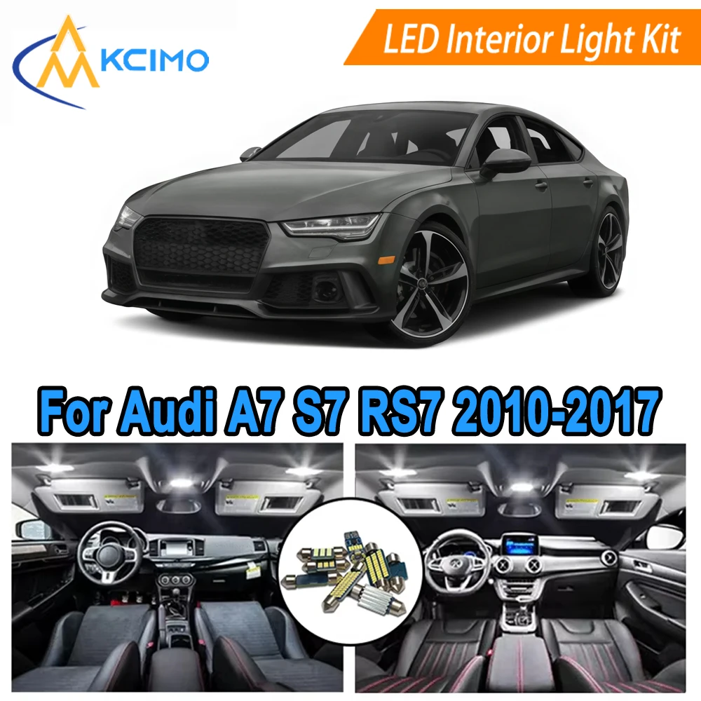 

Interior LED Light Kit For Audi A7 S7 RS7 4G (2010-2017) Dome Map Door Courtesy Lights Bulbs Cool White/Blue LED Bulbs
